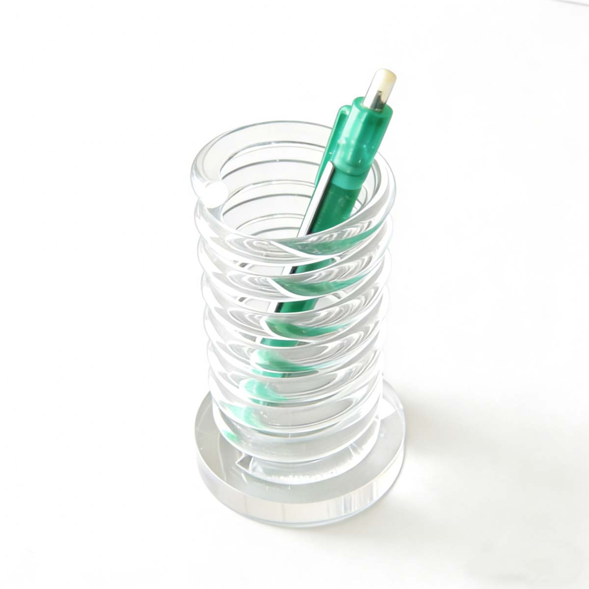 Acrylic Desk Organizer Pen and Pencil Holders - Spiral Design