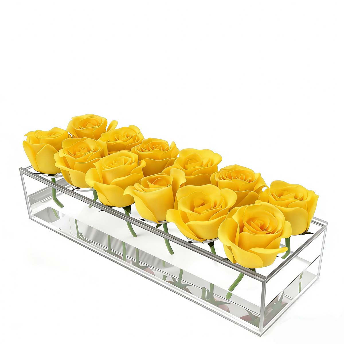 Rectangular Acrylic Flower Vase for Table Centerpieces
