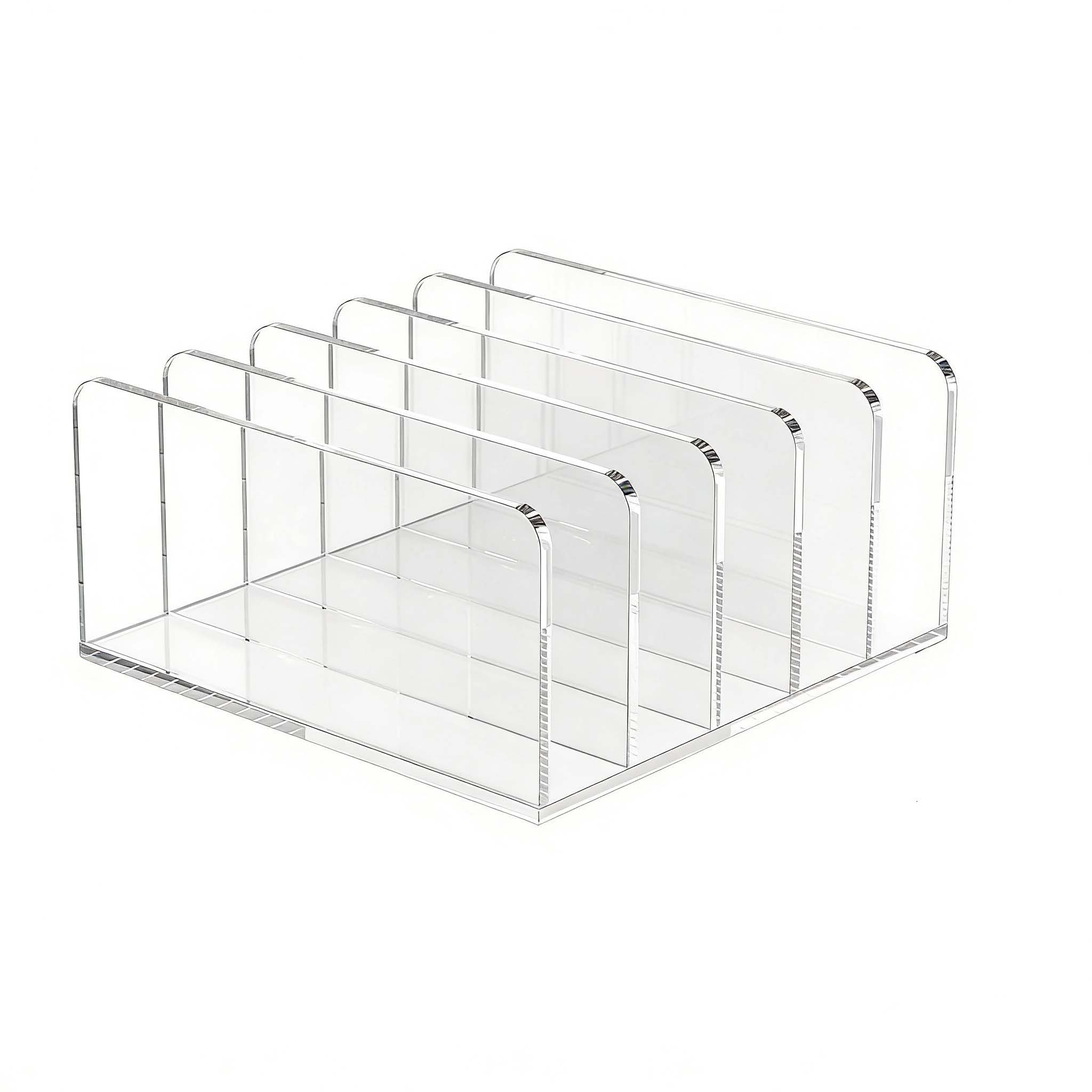 5-Section Clear Acrylic Desk File Holder