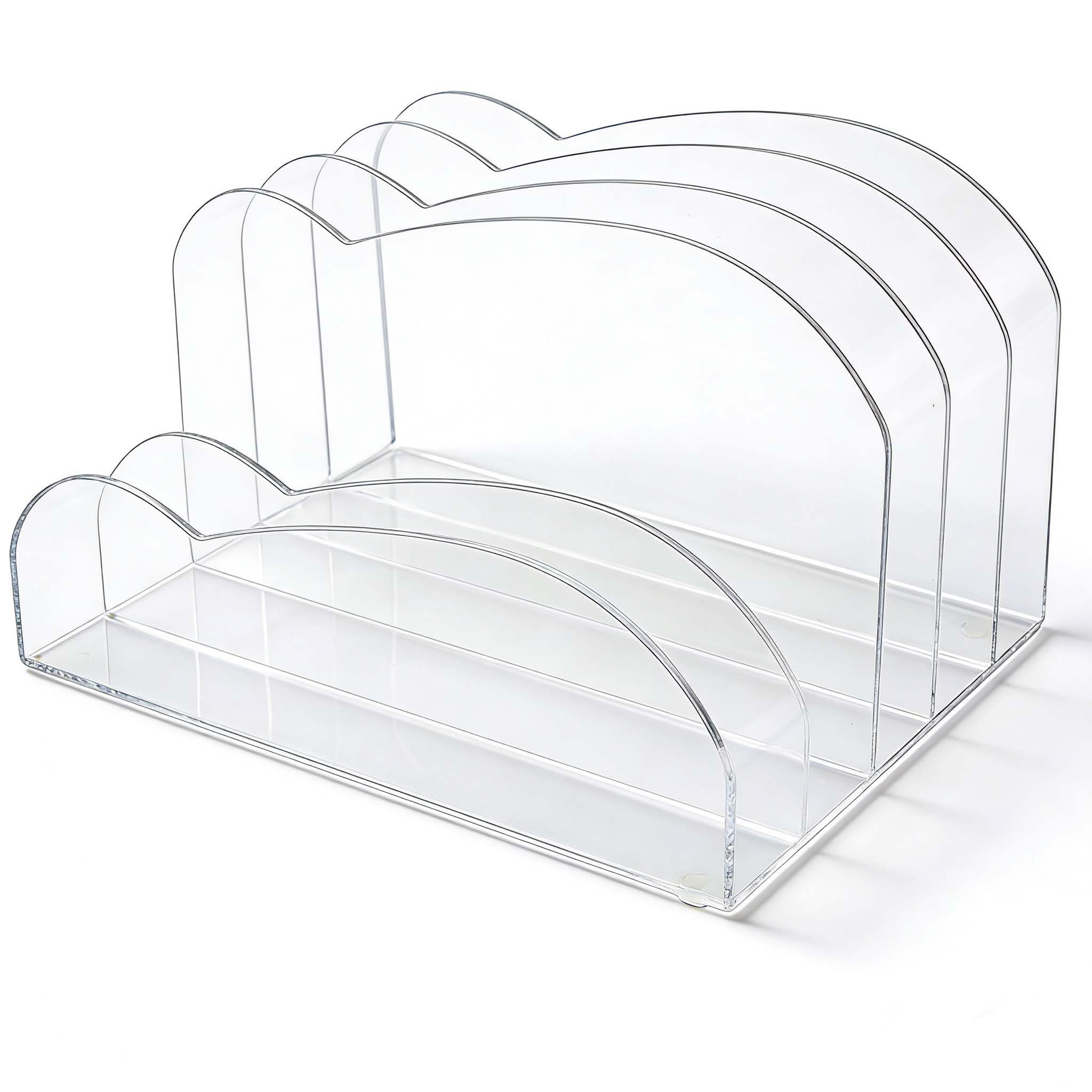 Vertical Clear Acrylic File Sorter Mail Organizer