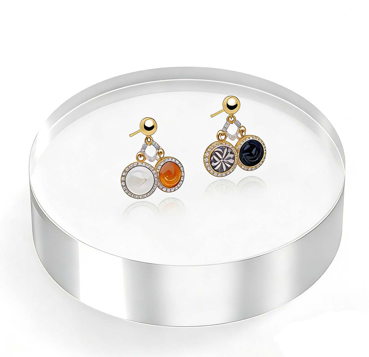 Clear Round Acrylic Display Blocks for Jewelry & Retail Display