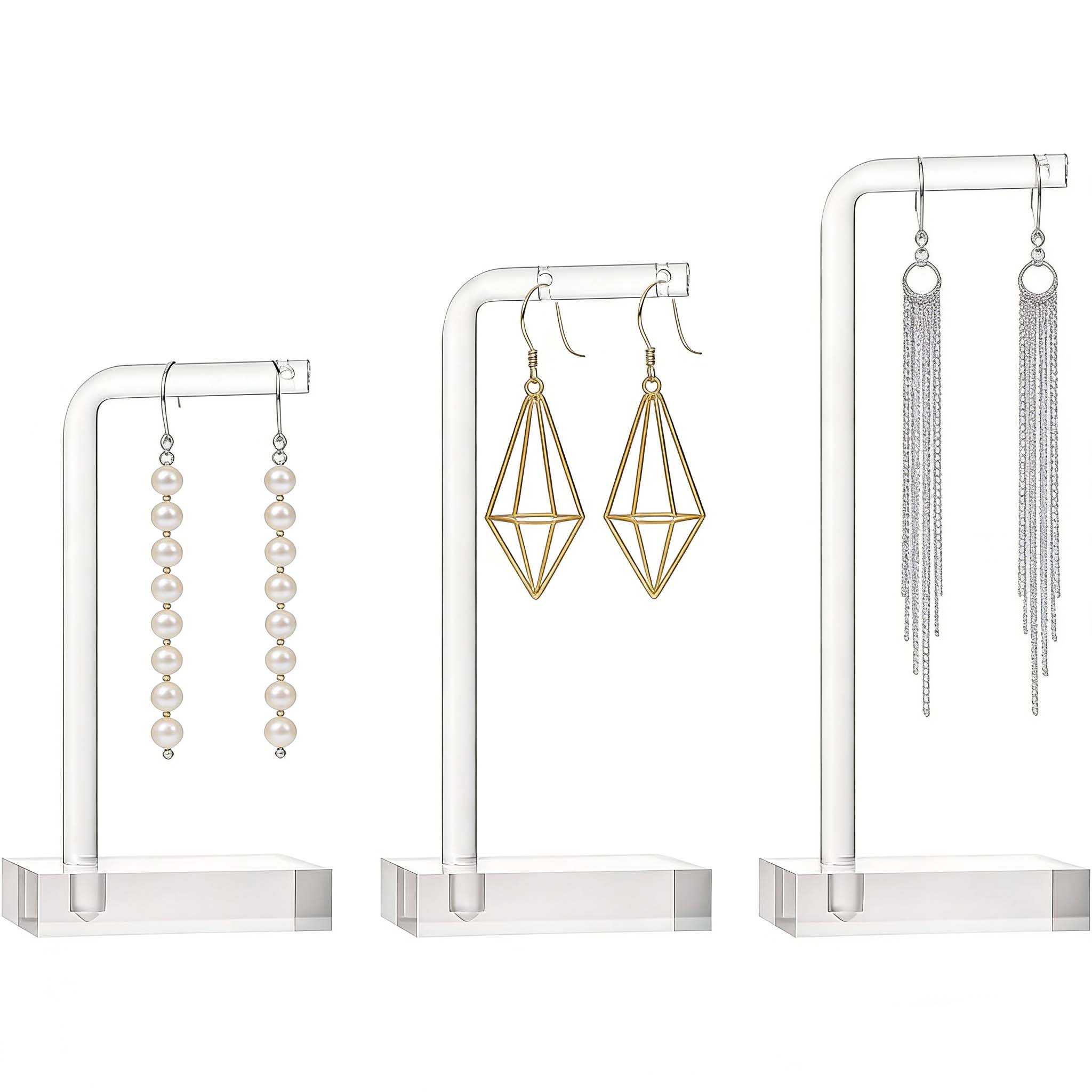  Clear Acrylic L-Shape Jewellery Display Stand for Retail & Home