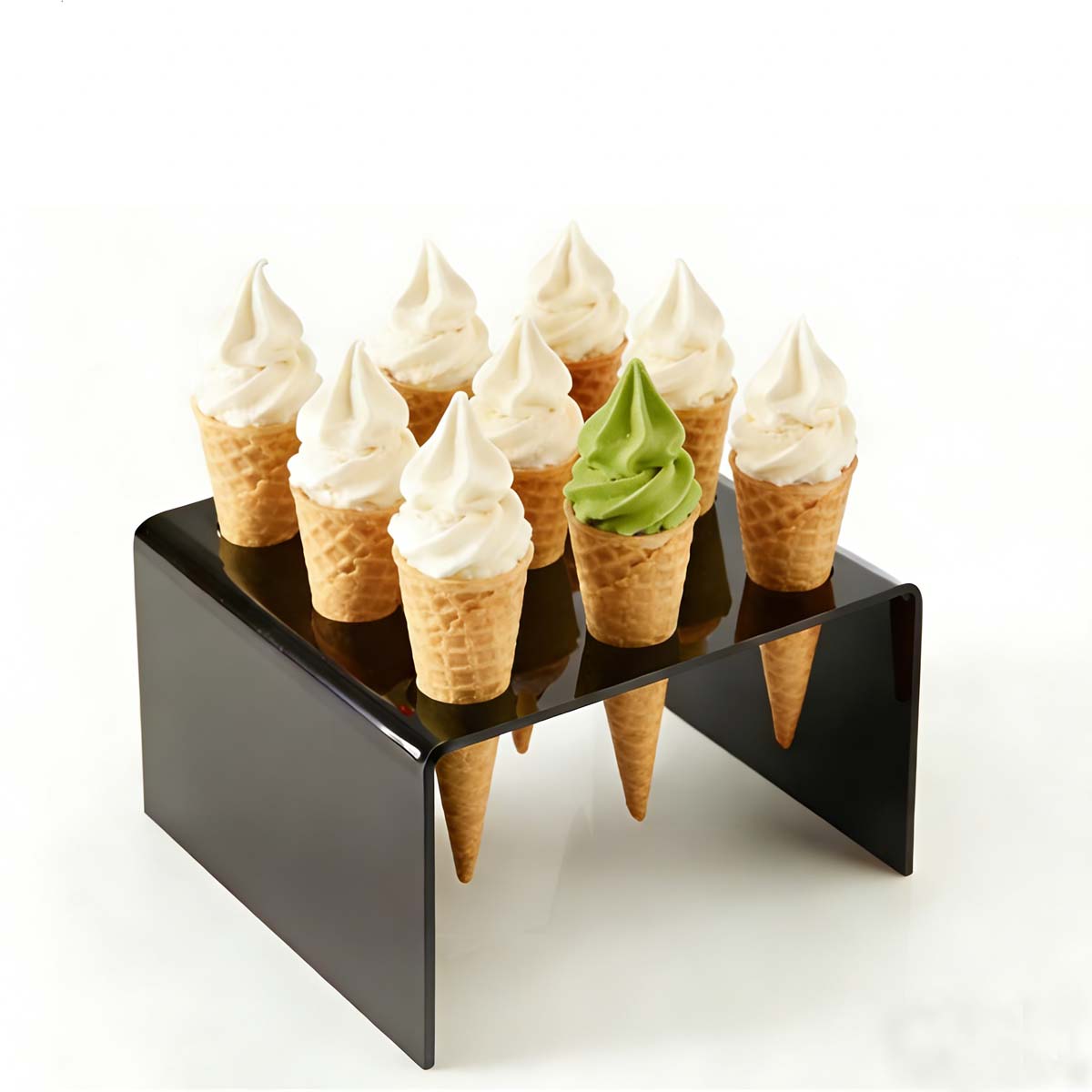 9-Hole Acrylic Ice Cream Cone Sushi Roll Display Stand