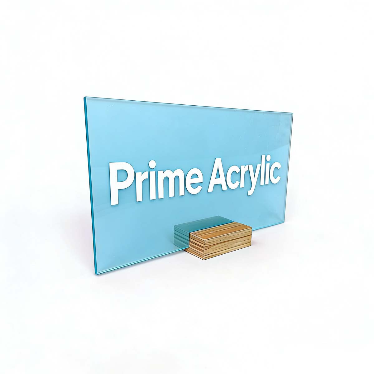 Acrylic Banner Display Stand with Wooden Base