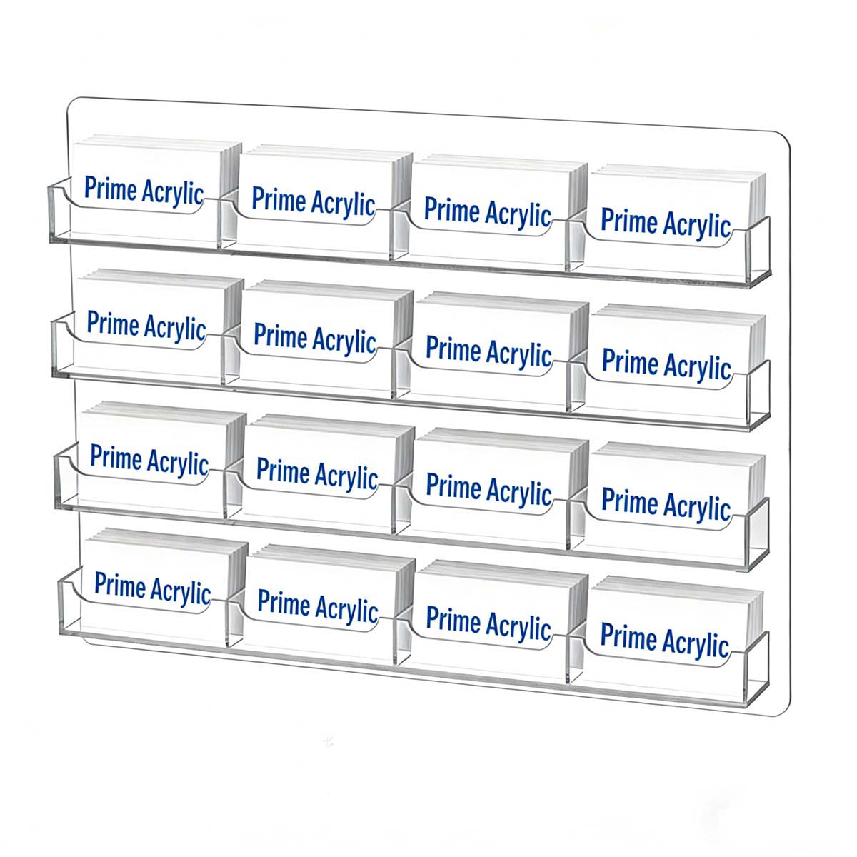16-Pocket Wall Mount Acrylic Business Card Display Stand for Office & Trade Show