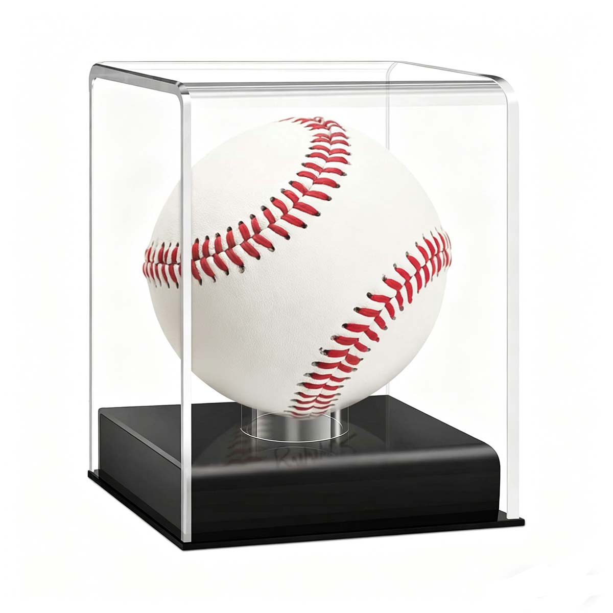 Acrylic Baseball Display Case with UV Protection – Clear Cube with Round Base for Autographed Baseballs 