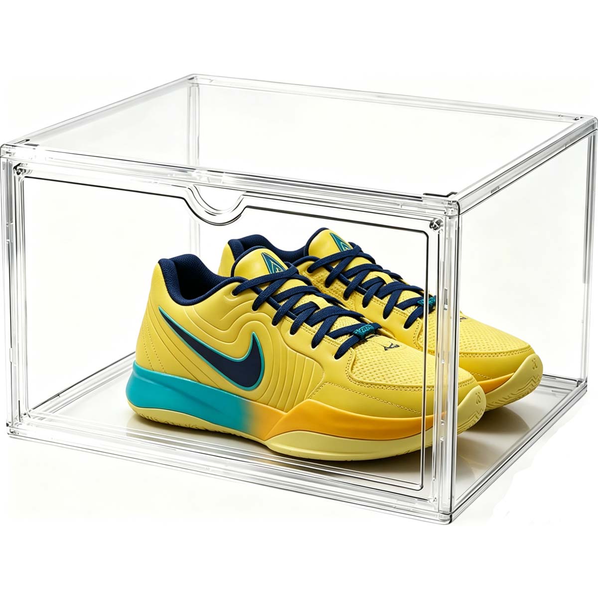 Clear Acrylic Shoe Boxes with Magnetic Door Transparent Stackable Sneaker Storage & Display Case, Shoe Organizer