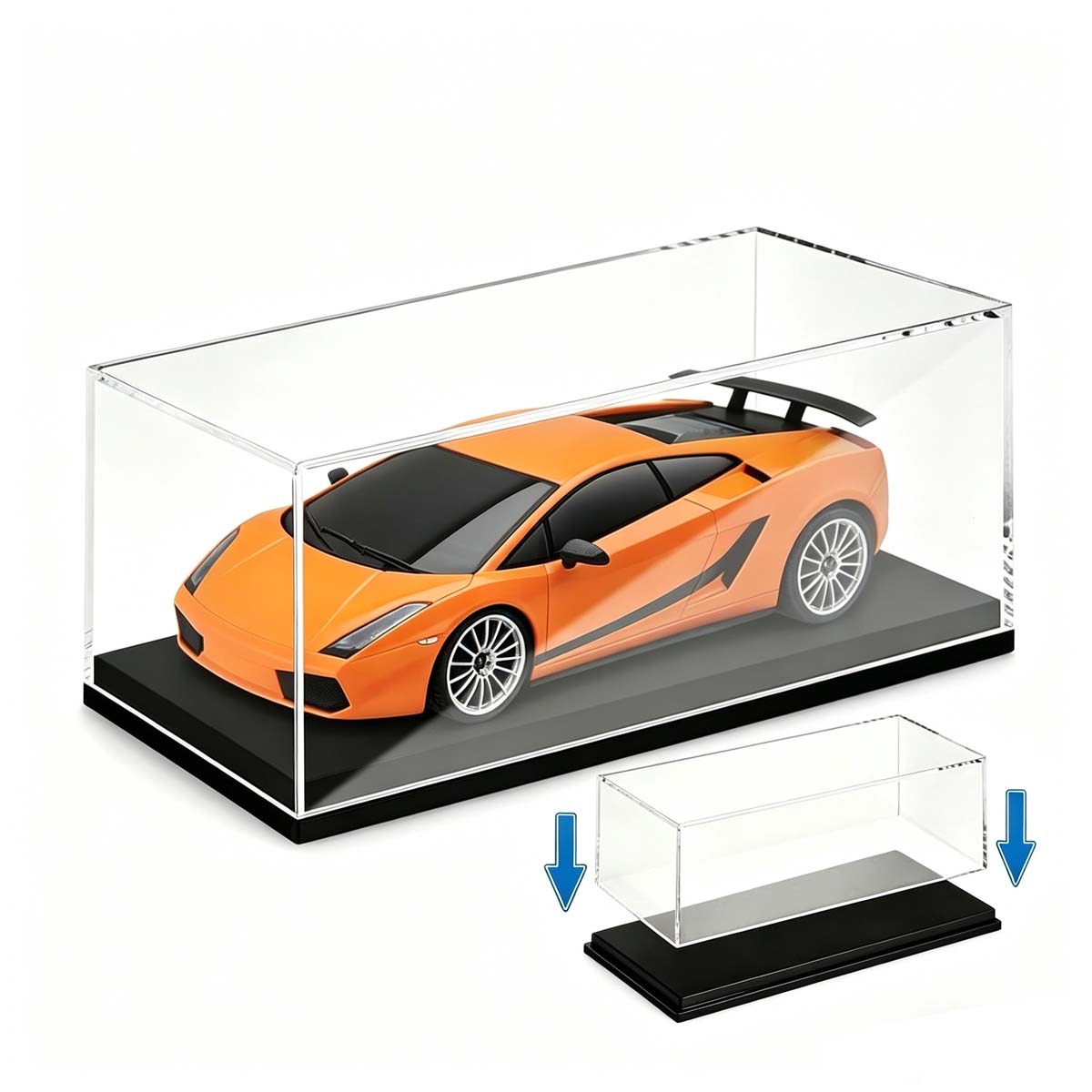 1:64 Scale Car Display Case – Clear Acrylic Protector Compatible with Hot Wheels & Matchbox Mainline Diecast Models, Stackable Dustproof Box for Toy Car Collectibles